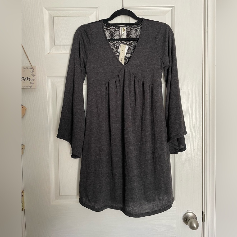 NWT Espresso Dark Gray Long Sleeve Dress size small